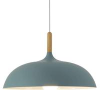 Sospensione Moderna Lanterna E27, Modello in Legno, lampadario a Cupola, Lampada soffitto, Stile Minimalista, per Cucina ad Isola, Sala Pranzo, Soggiorno, Camera da Letto, Bar (Blu, 13,7 Pollici)
