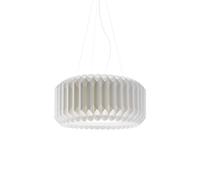 Sospensione Moderna Louise Polilux ® Bianco E Metallo Cromo 1 Luce E27 D60Cm