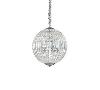 Sospensione Moderna Luxor Metallo-Cristallo Cromo 6 Luci G9 3W 3000K Luce Calda