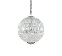 Sospensione Moderna Luxor Metallo-Cristallo Cromo 8 Luci G9 3W 3000K Luce Calda