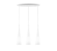 Sospensione Moderna Milk Vetro Bianco 3 Luci E27