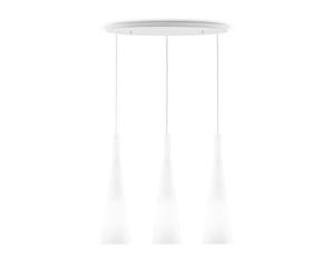 Sospensione Moderna Milk Vetro Bianco 3 Luci E27