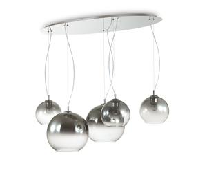 Sospensione Moderna Nemo Metallo Cromo Sfumato 5 Luci E27