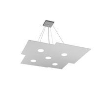 Sospensione Moderna Plate Metallo Grigio 5 Luci Gx53