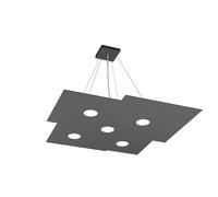 Sospensione Moderna Plate Metallo Grigio Antracite 5 Luci Gx53
