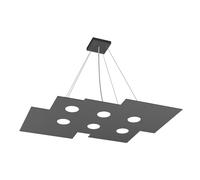 Sospensione Moderna Plate Metallo Grigio Antracite 6 Luci Gx53