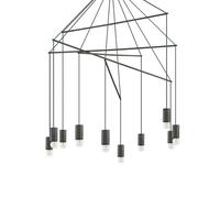 Sospensione Moderna Pop Metallo Nero 10 Luci E27