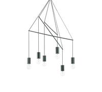 Sospensione Moderna Pop Metallo Nero 6 Luci E27