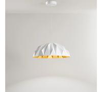 Sospensione Moderna Prisma Acrilico Bianco Oro Led 20W 3000K Ip20