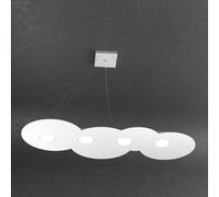 Sospensione Moderna Rettangolare Cloud Metallo Bianco 4 Luci Gx53