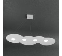Sospensione Moderna Rettangolare Cloud Metallo Grigio 4 Luci Gx53