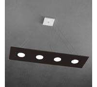 Sospensione Moderna Rettangolare Path Vetro Marrone 4 Luci Gx53
