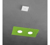 Sospensione Moderna Rettangolare Path Vetro Verde 2 Luci Gx53