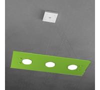 Sospensione Moderna Rettangolare Path Vetro Verde 3 Luci Gx53
