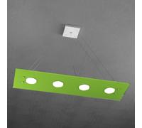 Sospensione Moderna Rettangolare Path Vetro Verde 4 Luci Gx53
