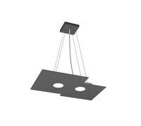 Sospensione Moderna Rettangolare Plate Metallo Grigio Antracite 2 Luci Gx53