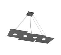 Sospensione Moderna Rettangolare Plate Metallo Grigio Antracite 4 Luci Gx53