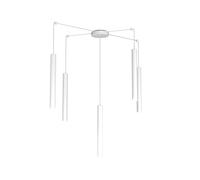 Sospensione Moderna Round Tube Metallo Bianco 5 Luci Gu10