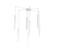 Sospensione Moderna Round Tube Metallo Bianco 7 Luci Gu10