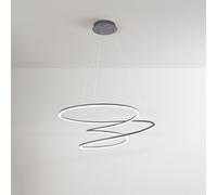 Sospensione Moderna Spira Metallo Grigio Led 96W Dimmerabile Ip20
