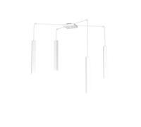 Sospensione Moderna Square Tube Metallo Bianco 4 Luci Gu10