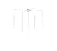 Sospensione Moderna Square Tube Metallo Bianco 5 Luci Gu10