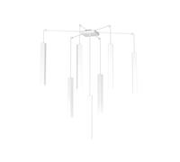 Sospensione Moderna Square Tube Metallo Bianco 7 Luci Gu10
