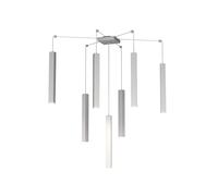 Sospensione Moderna Square Tube Metallo Grigio 7 Luci Gu10