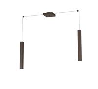 Sospensione Moderna Square Tube Metallo Marrone 2 Luci Gu10