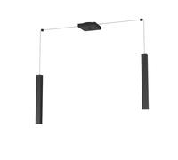 Sospensione Moderna Square Tube Metallo Nero 2 Luci Gu10