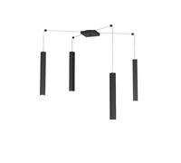 Sospensione Moderna Square Tube Metallo Nero 4 Luci Gu10