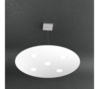 Sospensione Moderna Tonda Cloud Metallo Bianco 5 Luci Gx53