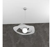 Sospensione Moderna Warped Metallo Grigio 1 Luce E27 D.50Cm
