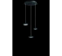 SOSPENSIONE NINA 3 LUCI NERO 3000K 1440LM 24W D.35CM VETRI ACQUISTABILI SEPARATAMENTE