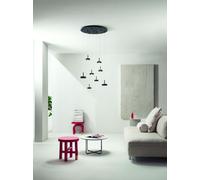 SOSPENSIONE NINA 8 LUCI NERO 3000K 3360LM 56W D.60CM VETRI ACQUISTABILI SEPARATAMENTE