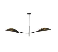 Sospensione Nordica 2 Luci Ares In Acciaio Nero Oro Bracci Regolabili