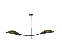 Sospensione Nordica 2 Luci Marte In Acciaio Nero Oro Bracci Regolabili