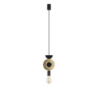 Sospensione Oro Nero Tavolo da Pranzo Metallo Legno Ø16 CM Moderno Pendelleuchte