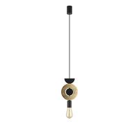 Sospensione Oro Nero Tavolo da Pranzo Metallo Legno Ø16 CM Moderno Pendelleuchte