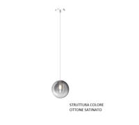 SOSPENSIONE OTTONE SAT. 1 LUCE VETRO FUME 1184OS-S1-FU