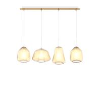 SOSPENSIONE OTTONE SAT. 4 LUCI RETTANGOLARE VETRI ALPHA + 2X BETA + GAMMA AMBRA 1176OS-S4 R ABG-AM