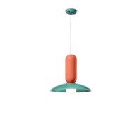 Sospensione Pau 1 Luce Decò In Ceramica Made In Italy C2630 Turchese E Arancio