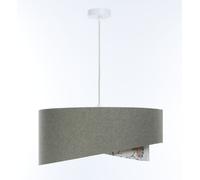 Sospensione Pendelleuchte E27 Rotondo Ø 50 CM Verde Bianco Floreale Stoff Camera