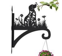 Sospensione per cesto a fiori per cane | Supporto da parete solido per giardino e balcone, lanterna Chime a succulente mangiatoia per colibrì