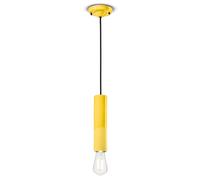 Sospensione Piccola Vintage Decò Pi Ceramica Giallo Limone 1 Luce E27