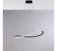 Sospensione Raky Ø 70 x H17-130 cm, Nero, Metallo e Alluminio Laccato con LED 40W 3600 Lumen CCT, Cavi Elettrici Regolabili