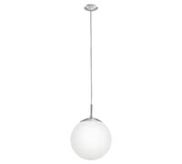 Eglo lampada a sospensione Rondo, lampada a sospensione, in acciaio, nichel | opaco, vetro opalino bianco opaco, attacco E27, Ø 20 cm