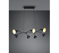Sospensione ROXIE 7 diffusori orientabili L.113 cm metallo nero e oro 311900732
