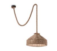 Sospensione Rustica-Country Canapa Metallo Marrone Tessuto Marrone 1 Luce E27