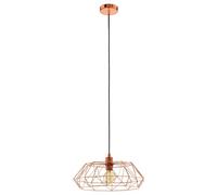 Sospensione Rustica-Country Cartlton 2 Acciaio Rame 1 Luce E27